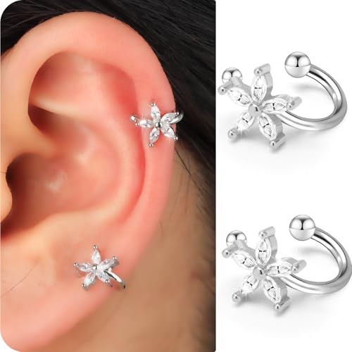 Ear Cuffs Non Piercing for Women Flower Earring Cuff Gold Non Pierced Lightweight Hypoallergenic Cartilage Earrings Dainty Jewelry Gift