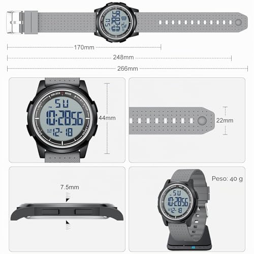 Miniatura 3 de Golden Hour Relojes Digitales Impermeables Deportivos Ultrafinos Para Hombre Con Pantalla Gran Angular Correa De Caucho Reloj De Pulsera Para Hombre Mujer