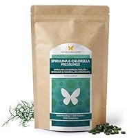 500g Spirulina & Chlorella Presslinge, 1000 Tabletten 'a 500mg, 100% natürlich, rückstandskontrolliert, Rohkostqualität, ohne Zusätze