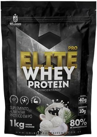 Elite Pro Whey Protein Concentrado 80% - Beijinho - 1kg - Soldier...
