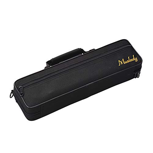 Muslady Flute Case,Flute Case Backpack Gig Bag 16 Holes C Key Box Water-resistant with Strap Top Carry Handle Cleaning Cloth