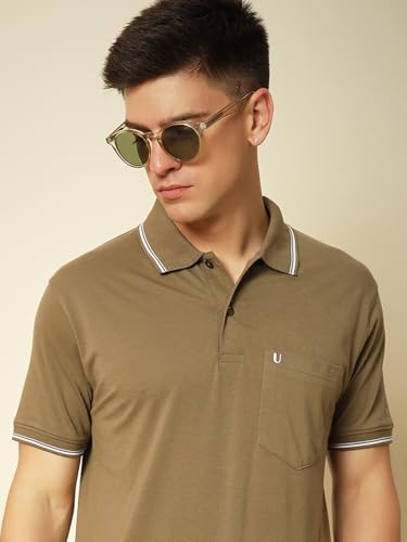 Image of UNIBERRY Men's Cotton Half Sleeves Solid Polo Neck T-shirt-MT4-BG 4XL