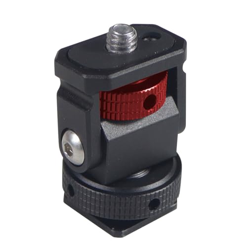 NovelGoal Camera Hot Shoe Monitor Flexible Tripod Adapter with Cold Shoe Mount Suitable for Microslr DSLRs with Hot/Cold Shoe Grooves Sports Camera Protective Frames (No Pin,Red)