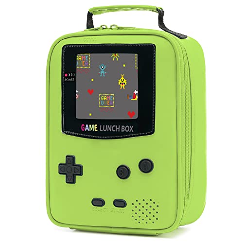 Boys Lunch Box Kids Game Lunch Bag School Insulated Lunchbox Leather Gameboy Lunch Box Reusable Snack Boxes Meal Prep Bag for Kids Boys Men
