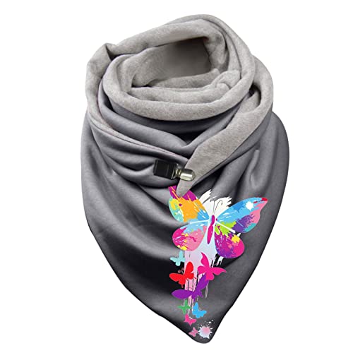 Bufanda cálida para mujer, estampado de algodón, botón cálido, invierno, turbante, pañales, bufandas para mujer, otoño, E-a, Talla única