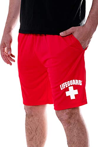 LIFEGUARD Officially Licensed Mens Active Running Performance Shorts Moisture Wicking ...
