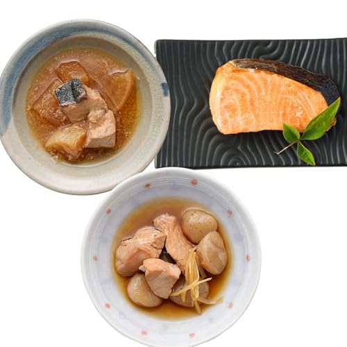 常温備食生活 うちのや 新お魚おかず 3品目×各2袋 計6個セット 惣菜 お惣菜 レトルト食品 長期保存 保存料 着色料 無添加 常温保存 非常食 備蓄食 鮭 ぶり びんちょうまぐろ