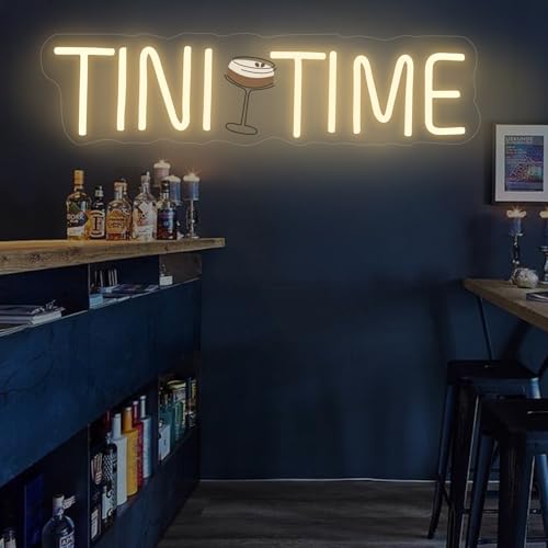Image of Tini Time Neon Sign, Espresso Martini LED Decor, Home Bar Party Decoration, Beer LED Light, Espresso Martini Time Lover, Bachelorette Party Decor, 16.5 inchx4.5 inch