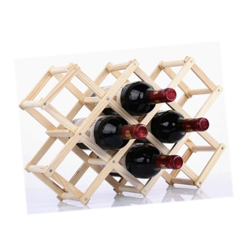 Soporte para botellas de vino de madera para mesa 10 botellas miniatura 1