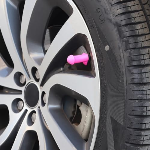 Funny Valve stem caps| Hilarious Tire Accessories with Weatherproof Durability | Universal Fit for Cars/Motorcycles/Bicycles | Upgrade Your Wheels with Personality(4pcs Red)