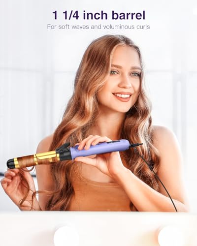 Zavarea UV217 Rotating Curling Iron 1 1/4 Inch, 2024 Upgraded Zavarea Automatic Curling Iron With Extra-Long Barrel, Dual Voltage Self Curling Wand 1.25 Inch Hair Curler For Long Hair For Effortless Waves thumb #4