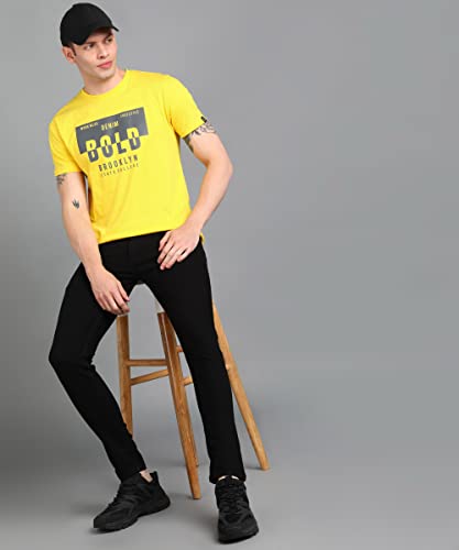 Image of Urbano Fashion Men's Graphic Printed Round Neck Half Sleeve Slim Fit Cotton T-Shirt