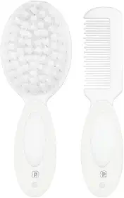 Pimpolho Kit Escova e Pente para Bebê Branco