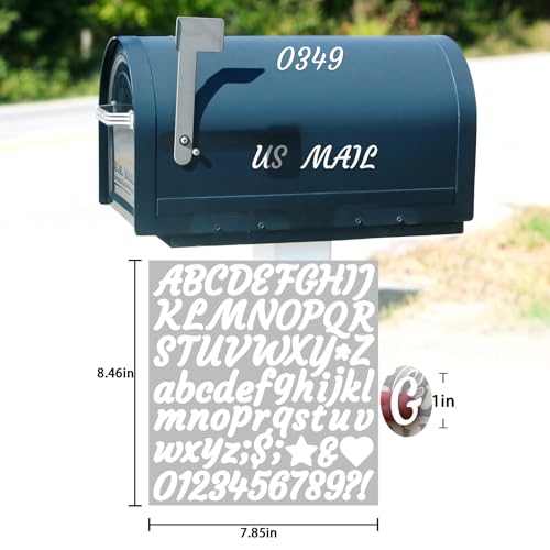 Image of 730 Pieces 10 Sheets Letter Stickers,Self Adhesive Waterproof Mailbox Numbers Stickers,Alphabet Decals for DIY,Bulletin Board,Window,Door,Sign,Bike,Car,Laptop,Scrapbook (White, 1 Inch)
