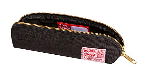 Estuche grande con cremallera de oro YKK  Rough Enough  de Cordura  color negro
