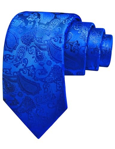 Image of GUSLESON 3.15 inch(8cm) Fashion Paisley Ties Mens Woven Jacquard Necktie for Wedding