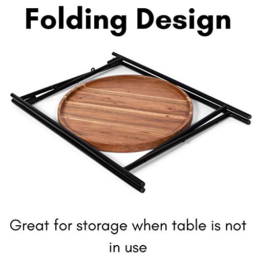 Birdrock Home Folding Side Table With Removable Wood Tray thumb #7