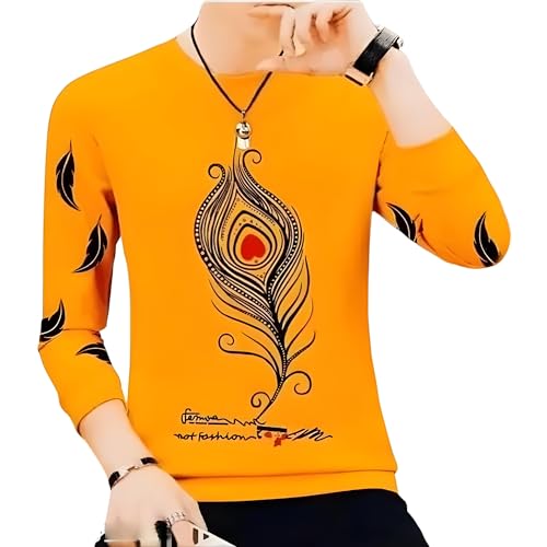 Image of Men Round Neck Cotton Blend Stylish Printed T-Shirt