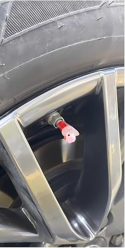 4-Pack Handmade Glow-in-The-Dark Pink Duck Valve Stem Caps for Schrader Valves, Adorable Car & Bike Accessory, Cute Auto Decor, Unique Wheel Accent, Fun Gift for Car Enthusiasts