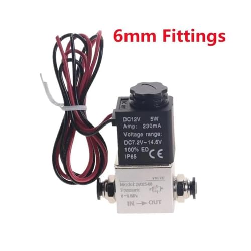 Électrovanne pneumatique 2V025-Wire-PC-6mm normalement fermée 24V - 3
