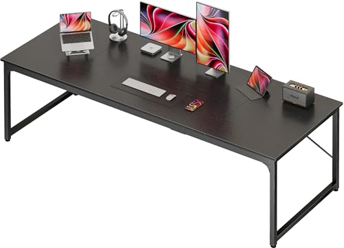 Image of PRAISUN 78.7 X 29.5 Inch Computer Desk with Deeper Desktop, Long Gaming Office Writing Work Desk for Home Office, Study, Bedroom, Work from Home, Metal Frame, Black