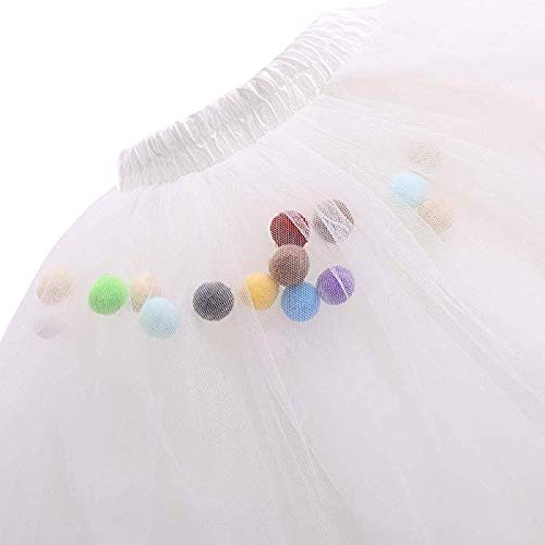 PINK WINGS Girl's Knee Length Tutu Skirt (SKIRT012_White_7 Years-8 Years) - Image 4 thumbnail