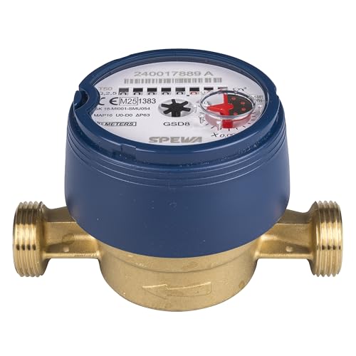 SPEWA Wasserzähler geeicht 3/4 Zoll/QN 1,5 Kaltwasser/BL 110 mm/Wasseruhr geeicht 2025 / beste Messgenauigkeit