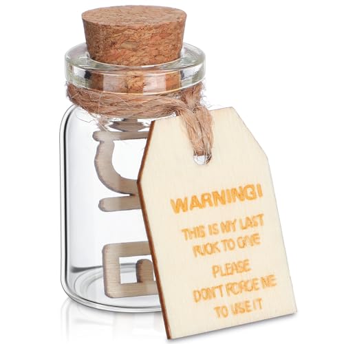 Sonwyoung My Last Fuck to Give in a Small Bottle Trinket Mini Jar of Fucks Gag Gifts Wooden Kinky Words in a Bottle Swear Jars White Elephant Gift Adult Funny Gifts