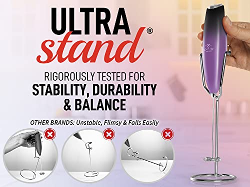 Image of PRO MILK FROTHER WAND - ULTRA HIGH SPEED HANDHELD FROTHER - UPGRADED STAND - Powerful Handheld Mixer with Infinite Uses - Super Instant Electric Foam Maker with Stainless Steel Whisk (Galaxy)