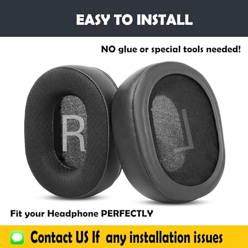 Almohadillas de repuesto para auriculares compatibles con KVIDIO WH201A, con tela transpirable y espuma de alta densidad miniatura 4