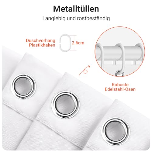 Lerores Shower Curtain 100 x 200 cm, Submarine Seahorse Anti-Mould Textile, Weighted Hem, Water-Repellent - Image 4