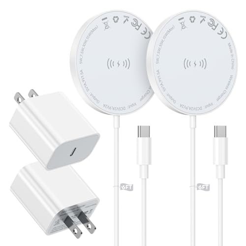 [Apple MFi Certified] Apple MagSafe iPhone Charger Magnetic Wireless Charger 15W 6FT Fast Wireless Charging Pad for Apple iPhone 17/16/15/14/13/12 Pro Max Plus/AirPods 2 3 4 Pro 2 3 Wireless Charger