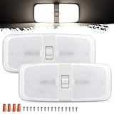 Partsam 2Pcs RV Interior Lights with Off/On Switch, 126LED Ceiling Dome Lights 12V Fixture for Camper RV Motorhome Boat, Natural White Light, Ultra Thin, 12V-30V