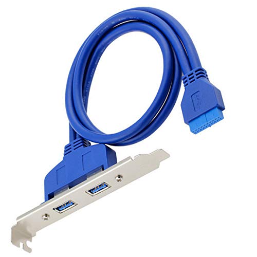 USB 3.0ポートメス 背面パネル 2ポート20ピンのマザーボードに接続 ヘッダーコネクタUSB 3.0拡張バックパネルブラケット20Pinへのヘッダー USB 3.0 2ポート
