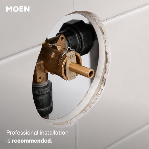 Image of Moen Conway Spot Resist Brushed Nickel Bathroom Shower Trim Kit with Square Showerhead, Handle, Tub Spout, and Posi-Temp Valve Included, 82922SRN