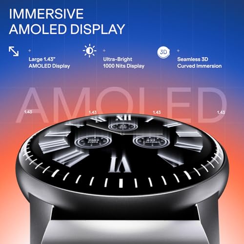 Image of Boat Valour Watch 1 R, AI Smart Habit Builder, 1.43 inch 3D Immersive AMOLED Display, 1000 nits, Light-Weight Aluminium Build 3 ATM, 10 Days Battery Life, Smart Watches for Man (Steel Black)