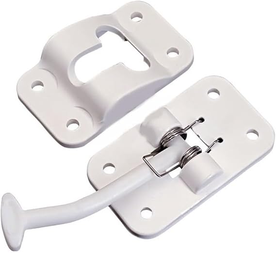 Left Open Door Style Replacement RV Door Catch Latch T Style Holder Made of ABS for Camper Trailers and Fifth Wheel RVs, Ensures Secure Door Holding
