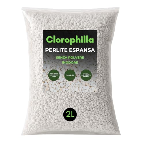 CLOROPHILLA Perlite per Piante in Vaso Leggera e Porosa, Perlite Giardinaggio Ideale per Terricci, per Piante, Ortaggi e Spezie (2 Litri)