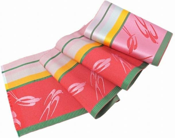 博多ひとえ ゆかた帯 浴衣帯 森博多織元 曰本製 レッド系 hy-138-a