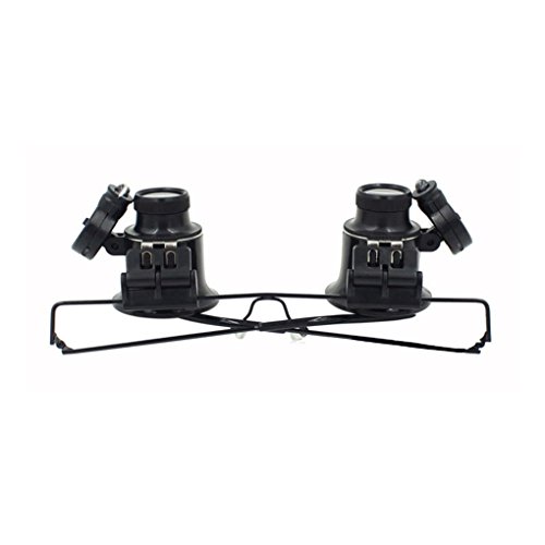 Starsource 20X Watch Clock Repair Magnifier Glass With 2 Led Lamps Adjustable Eyeflap Loupe #TOP3