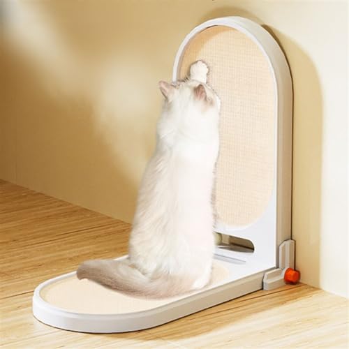 Griffoir pour chat en L cabane verticale en papier ondulé blanc - 6