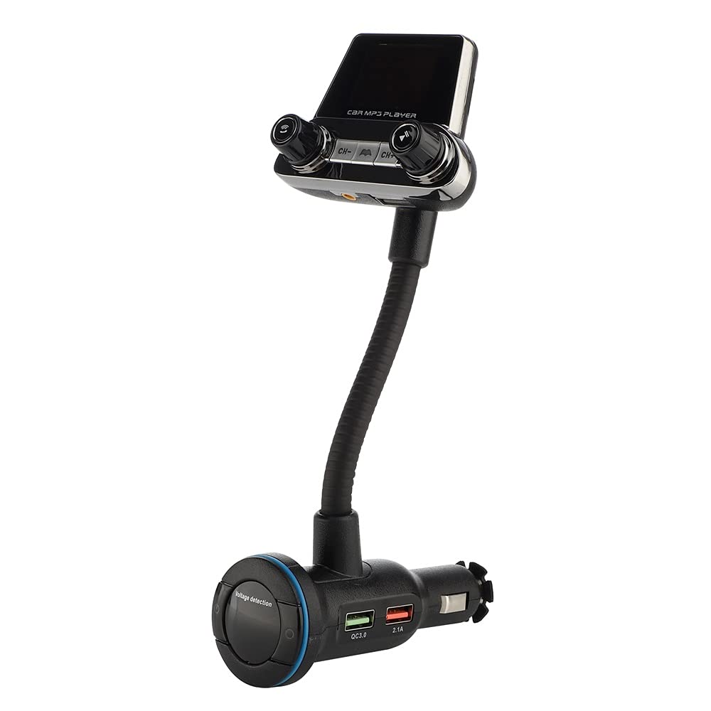 YONGYAO BT14 Car Bluetooth Dual Screen Vivavoce Lettore MP3 Trasmettitore FM Caricabatteria da Auto Supporta Il rilevamento della Tensione degli Effetti sonori EQ
