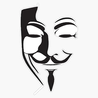 V for Vendetta Silhouette Bumper Sticker Window Water Bottle Decal 5"