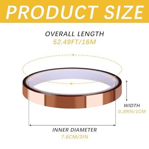 Image of 6 Rolls 10mm X 16m 52FT Sublimation Tape Up to 250℃(480℉) for Thermal Transfer Heat Resistant High Temperature Adhesive Transfer Heat Sensitive No Residue Soldering Circuit (Brown)