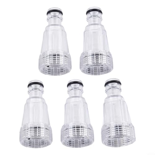 Micpointik Paquete de 5 filtros de agua transparentes para hidrolimpiadora Karcher K2-K7, G3/4, entrada de 25 mm, accesorios para hidrolimpiadora de alta presión, máx. 175 PSI, 140 °F
