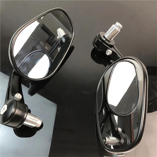 Espejos de moto ovalados con cristal HD antivibración para manillar de 22mm