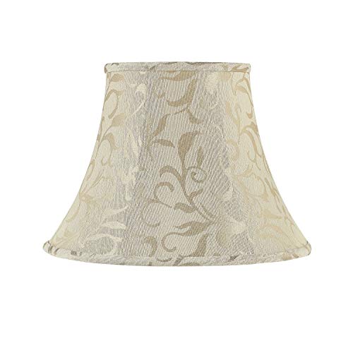 Super Brands Aspen Creative 30229 Transitional Bell Shaped Construction Goldish Beige, 13" Wide (7" x 13" x 9 1/2") Spider LAMP Shade, Gold