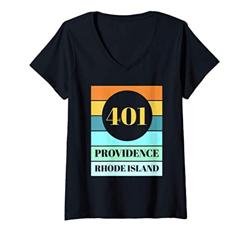 Mujer Camiseta retro vintage Rhode Island Providence RI Camiseta Cuello V