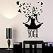 Lotus Méditation Bouddhisme Vinyle Stickers Muraux Décor Yoga Centre Pose Autocollant Amovible Étanche Sticker Mural 57X71 Cm