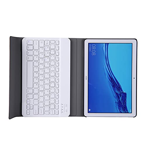 Teclado QWERTY con Huawei MediaPad M5 lite Funda, Funda con Inalámbrico Bluetooth Desmontable Soporte Plegable Cuero PU Inteligente Protectora para Huawei MediaPad M5 lite / BAH2-W19 2018 10.1